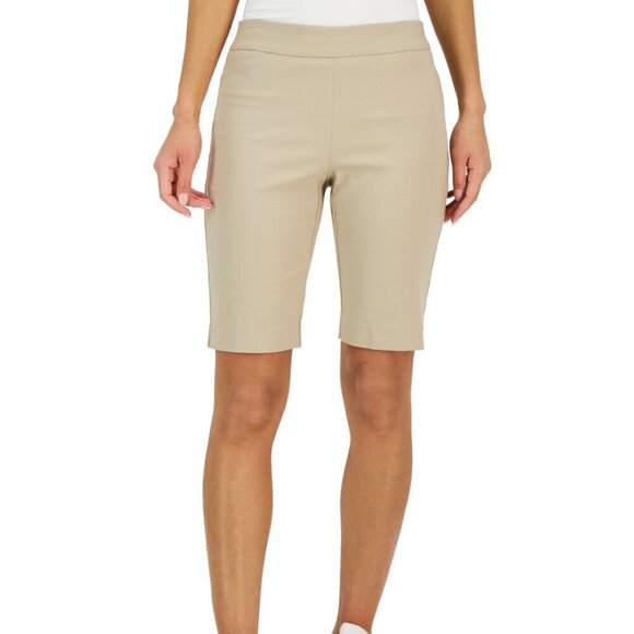 Charter Club Women's Size XL Petite Beige Pull-on Bermuda Casual Shorts NWT - Picture 1 of 5